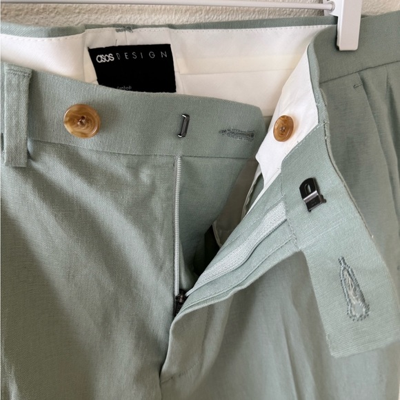 NEW w/ tags! ASOS Linen Dress Pant Men’s size 36x32 in Light Green - Picture 7 of 10